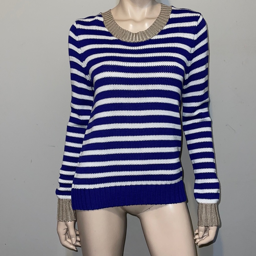 Striped Crewneck Long sleeve Sweater L
